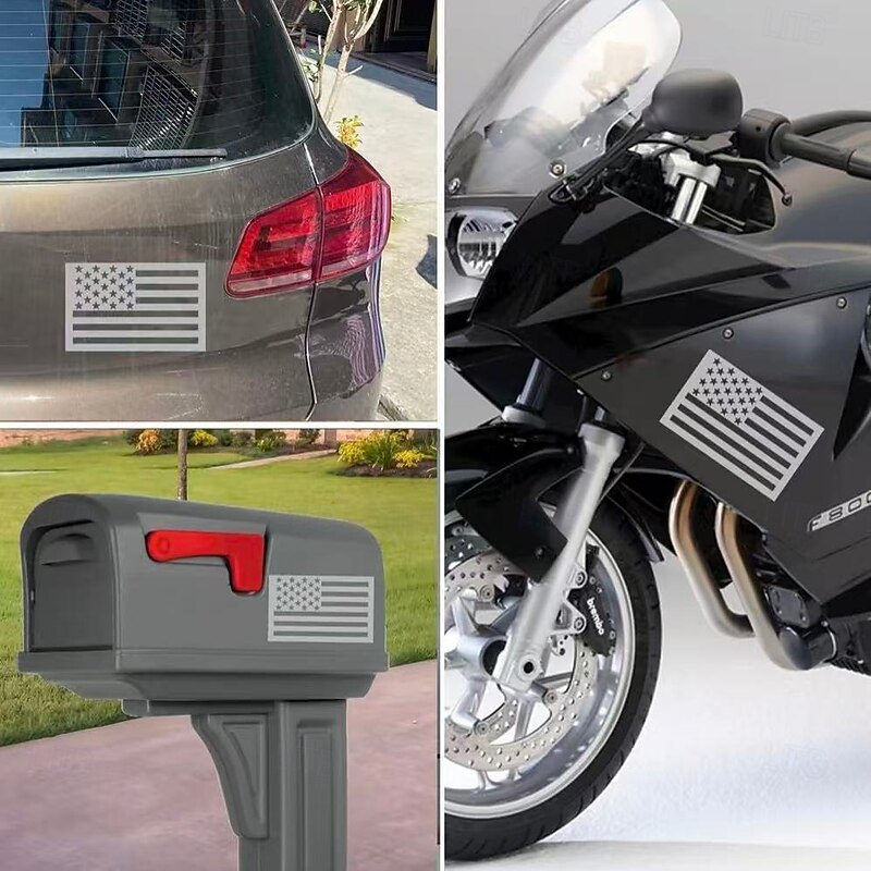 2 Pack USA Flag Car Magnet, Waterproof Hollow American Flag Car Decal Stickers, Sun-Resistant Magnetic Emblem for Vehicle Body Tailgate Left and Right4