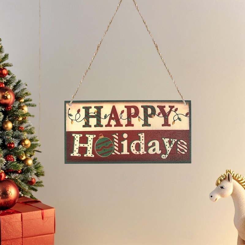 1PC Christmas Decorations Wooden Merry Christmas Decorative Sign Lightweight Wooden Material Decorative Sign Home Wall Decoration Suitable for Home Commodity Window Decoration Etc3