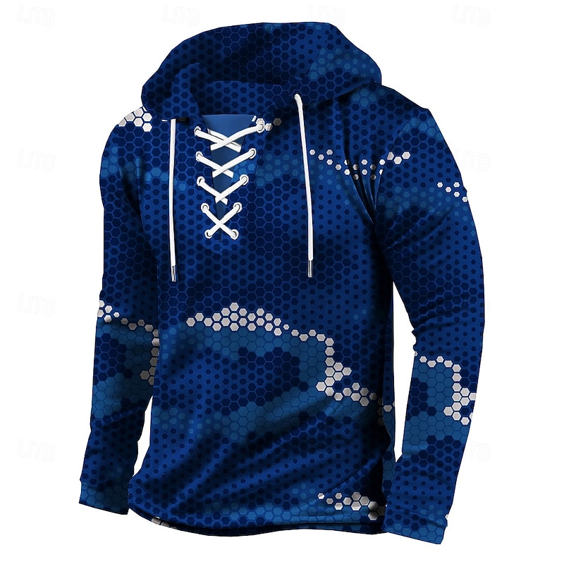 Men's Camo Camouflage Hoodie Sweatshirt Classic Military Hooded Hunting Blue Green Drawstring Fall Winter Designer4