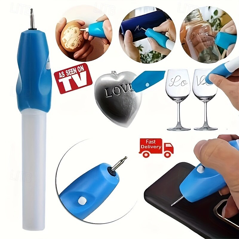 Mini Electric Carving Pen - Cordless, Precision Etching Tool for Name Writing, Plastic, Battery Powered3