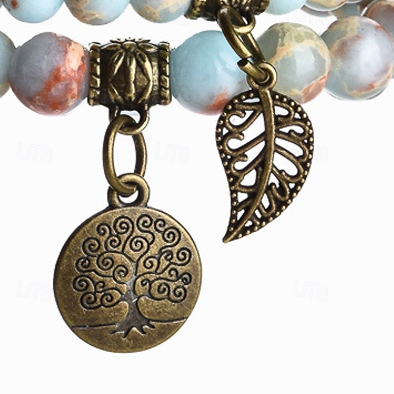 Women's Bead Bracelet Fancy Tree of Life Fashion Bohemian Stone Bracelet Jewelry Blue For Gift Daily Holiday2