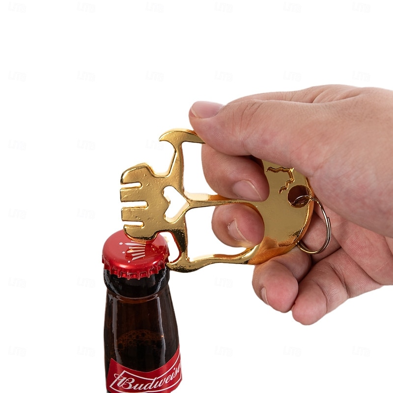 Halloween Skull Face Bottle Opener & Window Breaker Keychain, Creative Portable Beer Opener, Unique Halloween Party Gadget2
