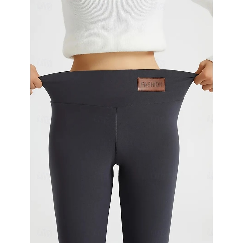 Women's Leggings Active Vacation Fashion Full Length High Waist Solid Color Breathability Soft Comfortable Stretchy Wine Navy Black Gray Spring Fall Winter Regular Fit3