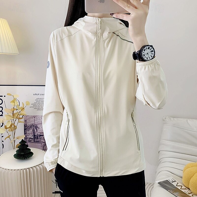 Women's Outdoor Jacket Hiking Jacket UV Protection Jacket Outdoor Sun Protection Quick Dry Hiking Outfits Hiking Clothes Summer Top Camping / Hiking / Caving Running Black White Blue4