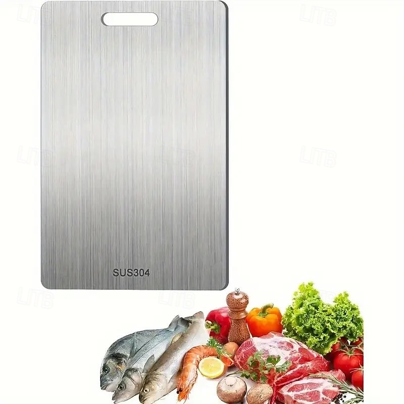 Stainless Steel Cutting Board – Double-Sided Design, Food-Grade Metal Chopping Board for Kitchen and Restaurant Use