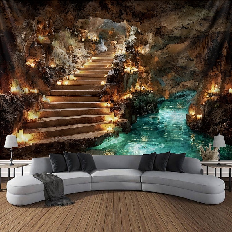Tapestry Banners Wall Hangings Landscape Forest 3D Fantasy Bedroom Living Room Dorm Home Decor
