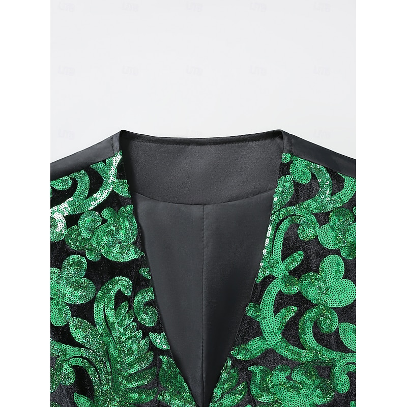 Retro Vintage Roaring 20s 1920s Waistcoat Gentleman Gangster Paisley Jacquard Fancy Dress Men's Carnival Costume Christmas Halloween Carnival Cocktail Party Theme Party Bachelorette Party Adults' Vest4