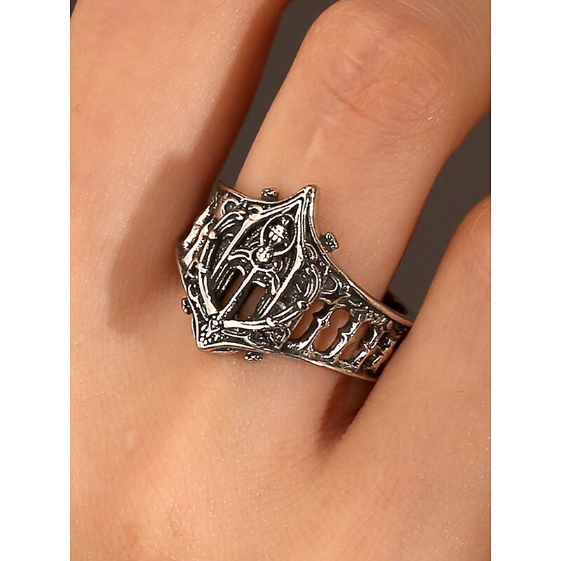 Women's Gothic Silver Ring  – Intricate Cathedral-Inspired Design, Perfect for Halloween, Costume Parties and Fantasy Enthusiasts2