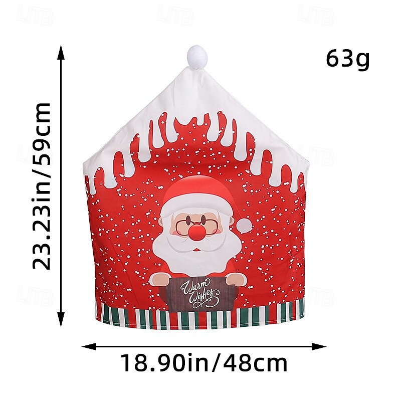 Christmas Chair Cover Santa Claus Printed Snowman Nonwoven Fabric Chair Set for Restaurant Bar Holiday Party Christmas Decoration Home Celebration4