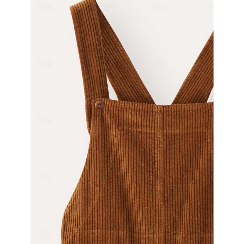 Women's Normal Overall Active Solid Color Sleeveless Square Neck Pocket Vacation Daily Loose Fit Brown Green Spring4