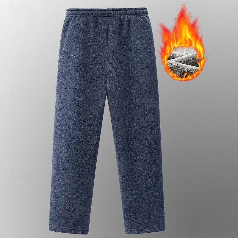 Men's Sherpa Sweatpants Trousers Open Bottom Sweatpants Drawstring Elastic Waist Zipper Pocket Plain Moisture Wicking Breathable Full Length Sports Outdoor Casual Daily Fashion Streetwear Black Red2