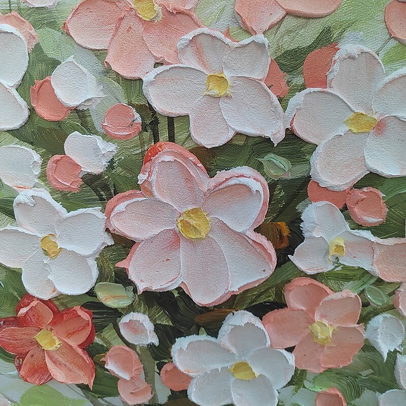 Mintura Handmade Textured Flowers Oil Paintings On Canvas Wall Art Decoration Modern Abstract Picture For Home Decor Rolled Frameless Unstretched Painting3