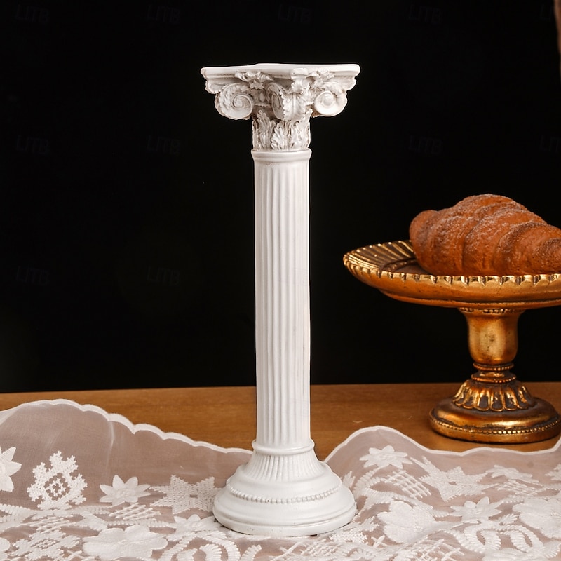 Vintage Roman Column Candle Holder, Classic Tabletop Centerpiece for Wedding, Anniversary, Romantic Candle Decor, Photography Prop & Home Decoration3