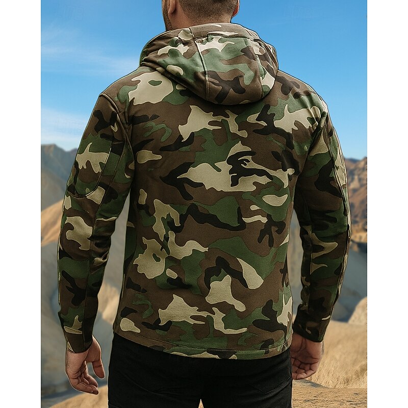 Men's Military Tactical Jacket Combat Jacket Outdoor Waterproof Windproof Hiking Outfits Hiking Clothes Spring Autumn / Fall Top Camping / Hiking / Caving Running Camo Green2