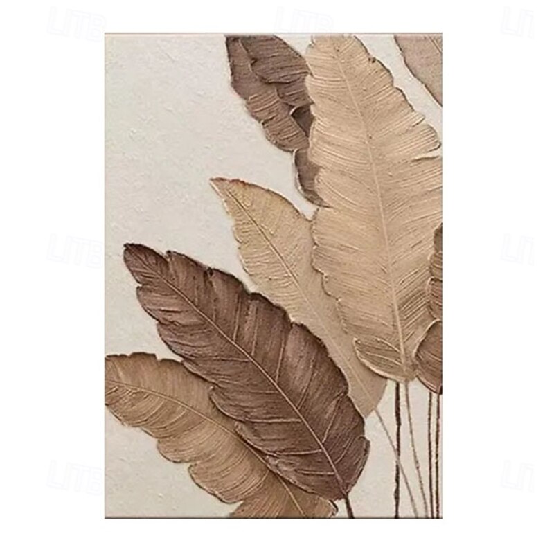 Handmade 3D leaf Oil Painting Leaf Motifs with Warm Tones Rich Hues Created Using Impasto Technique for Home Decor Oil Painting2