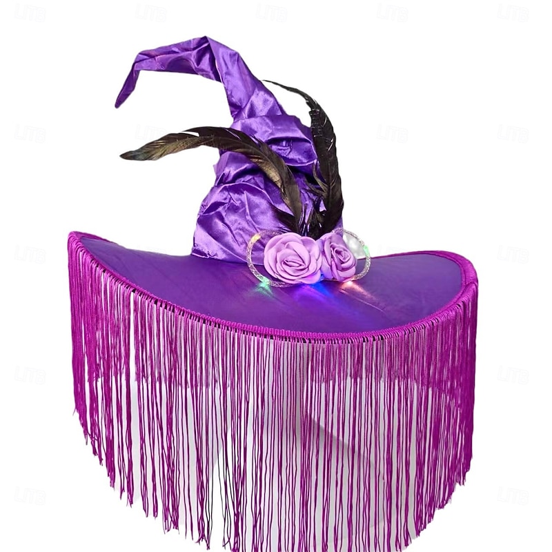 Witch Halloween Hat Led Light Up Kid's Adults' Women's Girls' Halloween Carnival Performance Party Easy Halloween Costumes Dress Up4