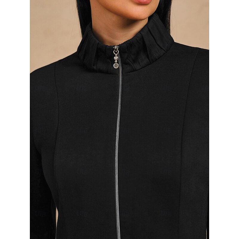 Women's Golf Jacket Black White Navy Blue Long Sleeve Top Ladies Golf Attire Clothes Outfits Wear Apparel3