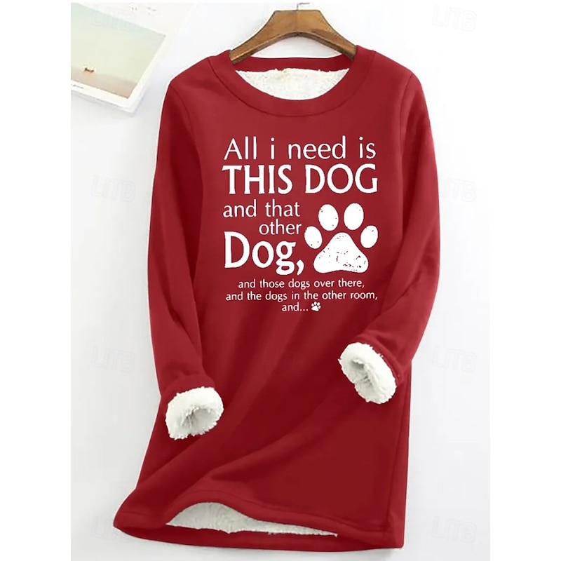 Women's Pullover Sweatshirt Letter Casual Comfrt Long Sleeve Crew Neck Regular Tops Street Dailywear Print Black Pink Red Blue Gray Fall Winter