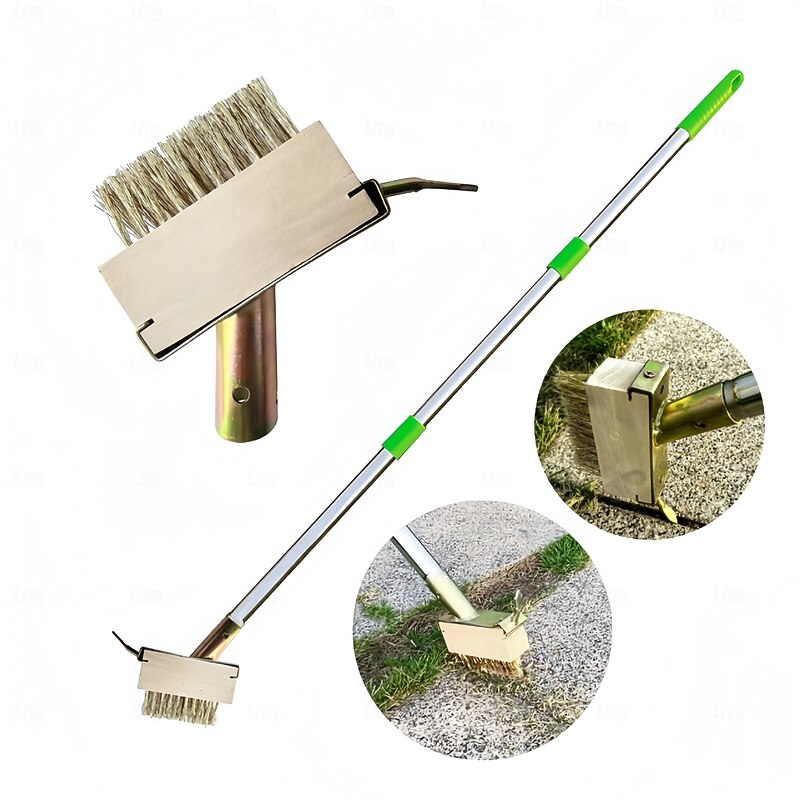 Stainless Steel Crack Weeding Tool with Adjustable Handle Manual Crevice Weeding Tool Green-Handled Metal Weeder for Driveways, Patios, and Garden Paths3