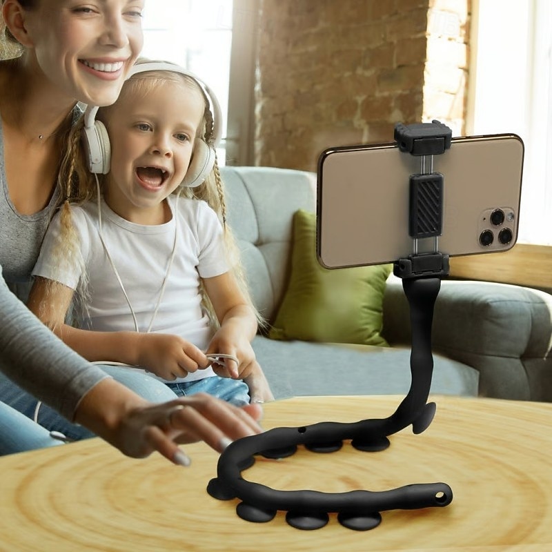 Lazy Phone Bracket Flexible Octopus Desktop Bed Car Mount Holder For Smartphones Multi Functional Gooseneck Stand Adjustable Tripod For Live Streaming Gaming Watching