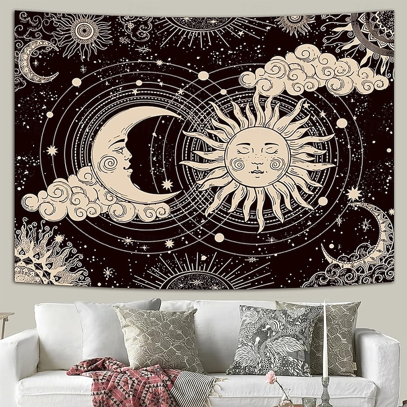 Tapestry Wall Hangings Moon Sun Boho Mystic Bedroom Living Room Dorm Home Decor