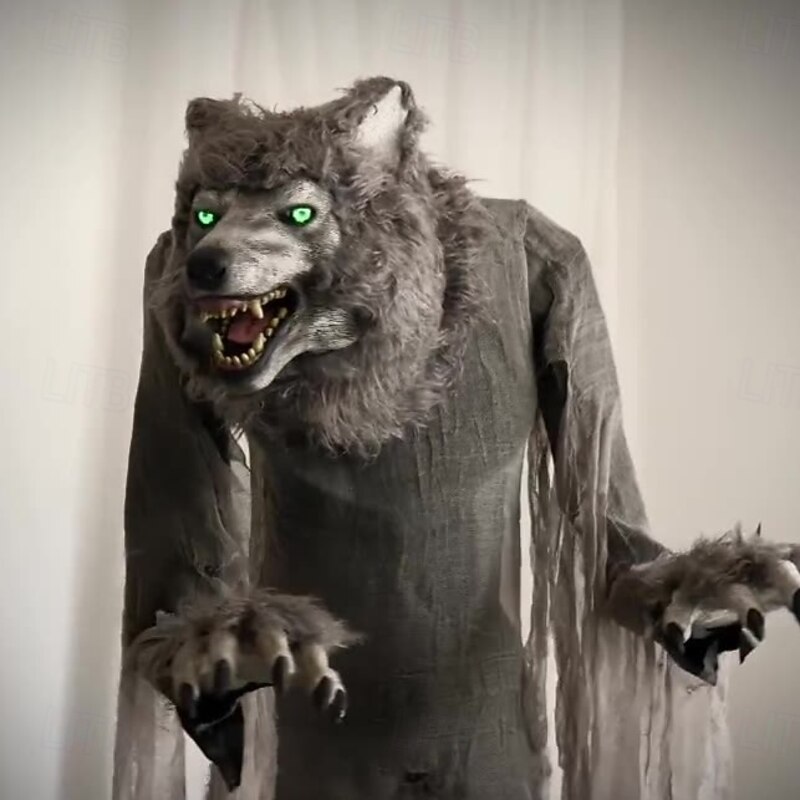Large Halloween Electric Werewolf Ornament Outdoor Horror Sensor Decoration Haunted House Amusement Park Decoration Props2