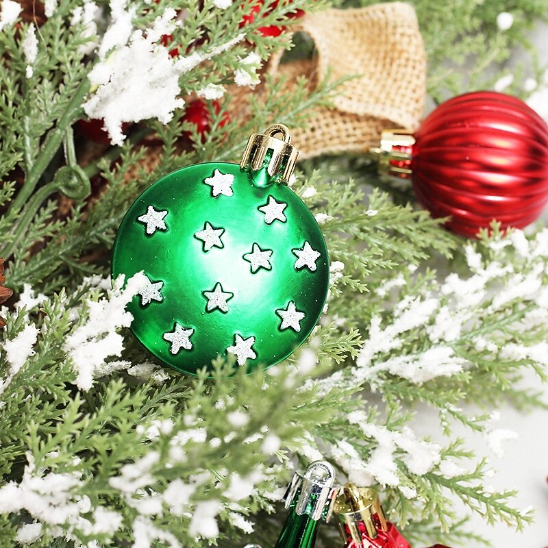 58 pcs Christmas Tree Balls Baubles Ornaments, Xmas Decoration, Painted Christmas Ball Hanging Set, Festive Holiday Tree Decor3
