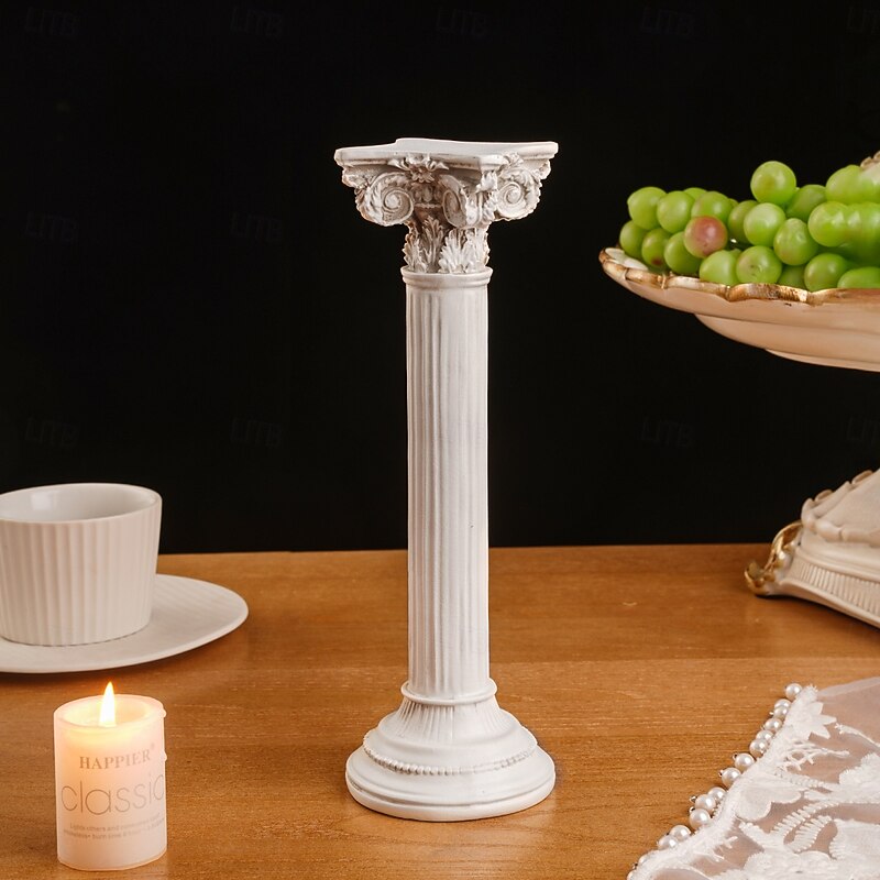 Vintage Roman Column Candle Holder, Classic Tabletop Centerpiece for Wedding, Anniversary, Romantic Candle Decor, Photography Prop & Home Decoration