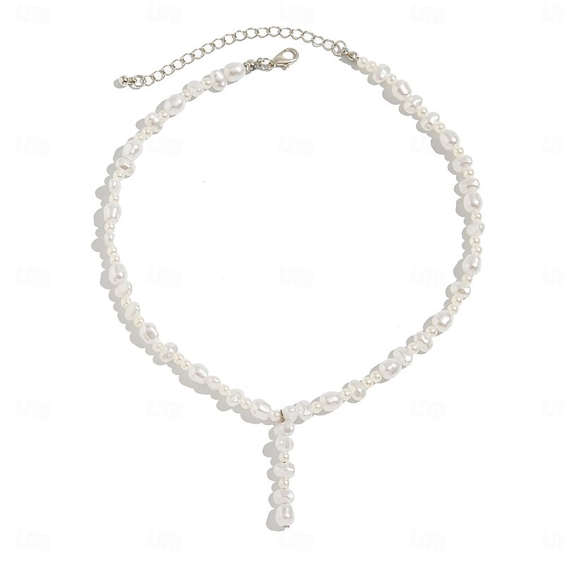 Pearl Necklace Pearl Women's Elegant Cute Tassel Beads Wedding Y Shaped Necklace For Wedding Party Daily4