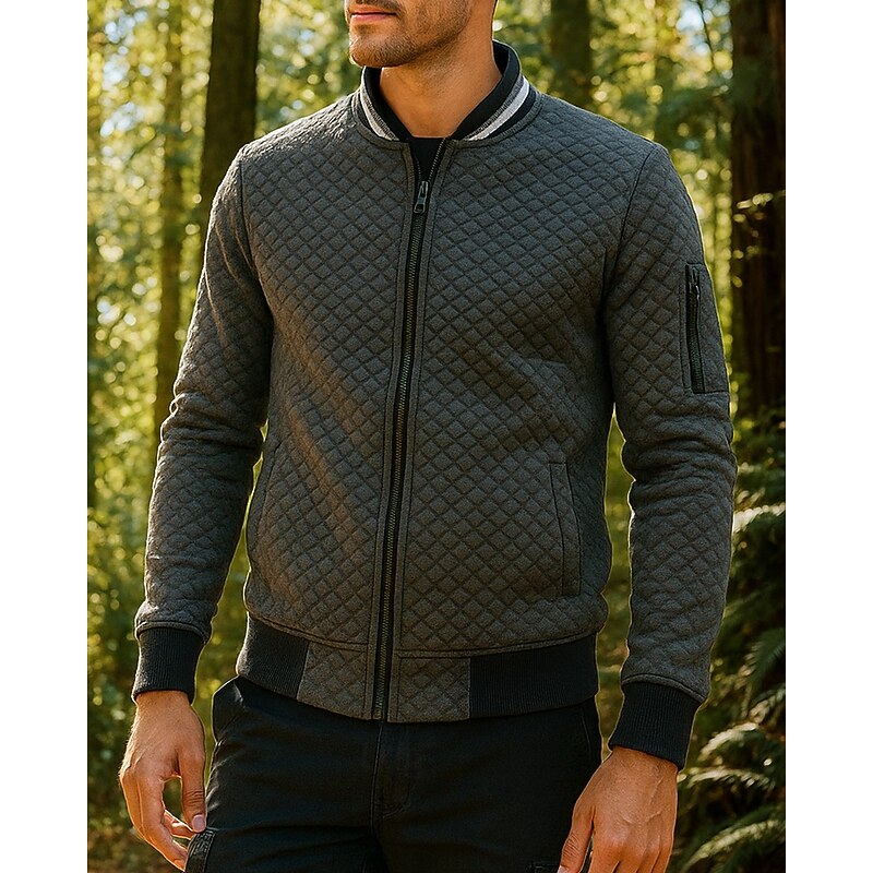 Men's Casual Jackets Hiking Jacket Outdoor Thermal Hiking Outfits Hiking Clothes Winter Autumn / Fall Top Camping / Hiking / Caving Running Dark Grey Black White