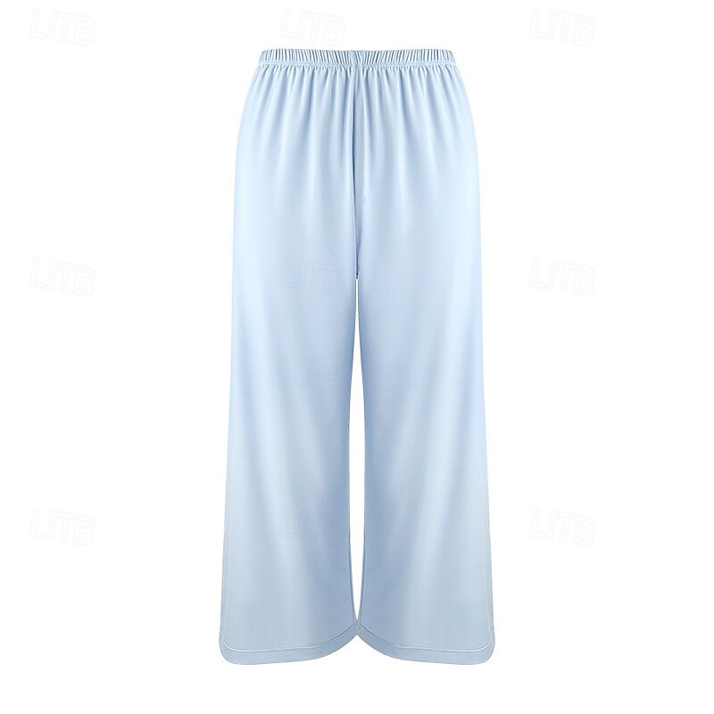 Women's Yoga Pants Sports Cropped Pants Gym Athletic Sports Bottoms Solid Color White Pink Blue Sports Activewear Loose Fit4