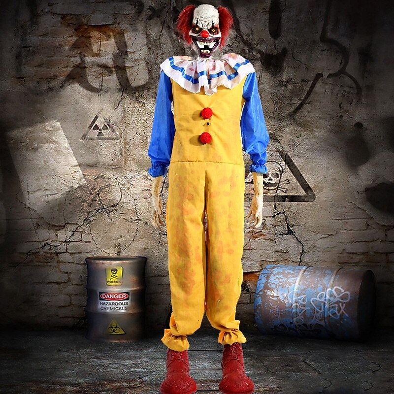 Halloween Electric Motion-Activated Animated Clown Haunted House Large Amusement Park Outdoor Decoration Prop