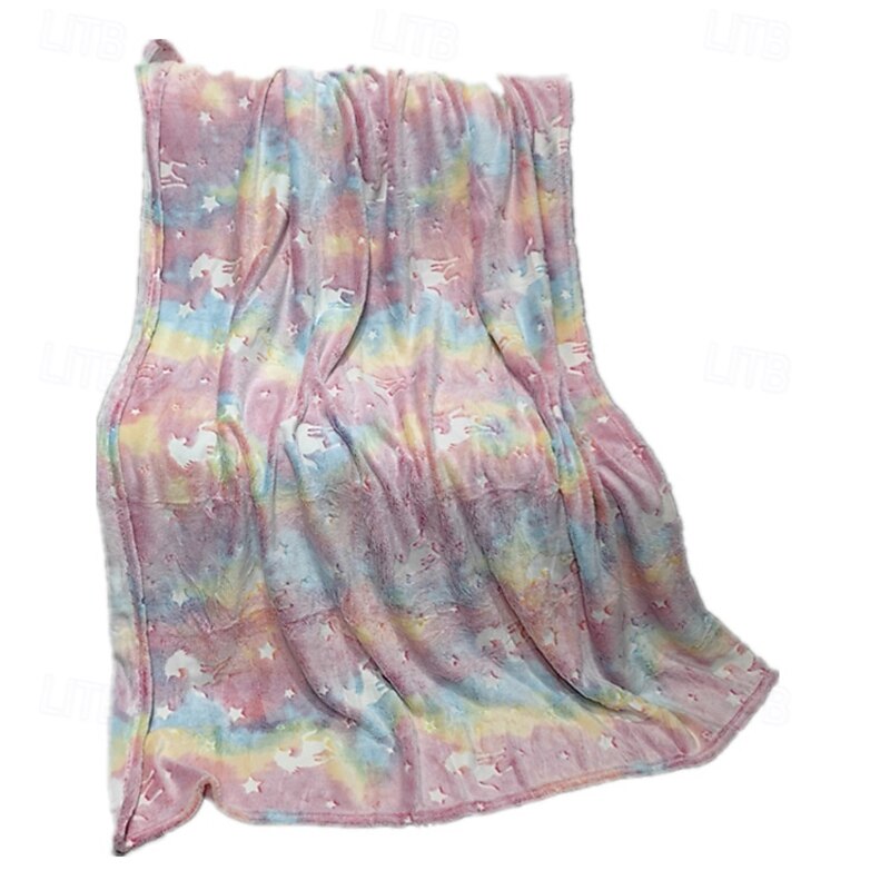 Reversible Glow-in-the-Dark Flannel Blanket - Kids Cozy Throw, Office Lazy Blanket, Soft All-Season Comfort3