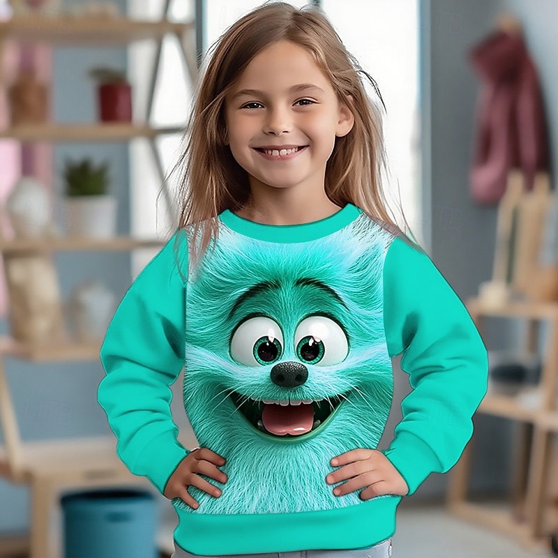 Girls' 3D Animal Sweatshirt Long Sleeve Spring Fall Fashion Basic Kids 4-12 Years Crew Neck Outdoor Casual Daily Regular Fit2