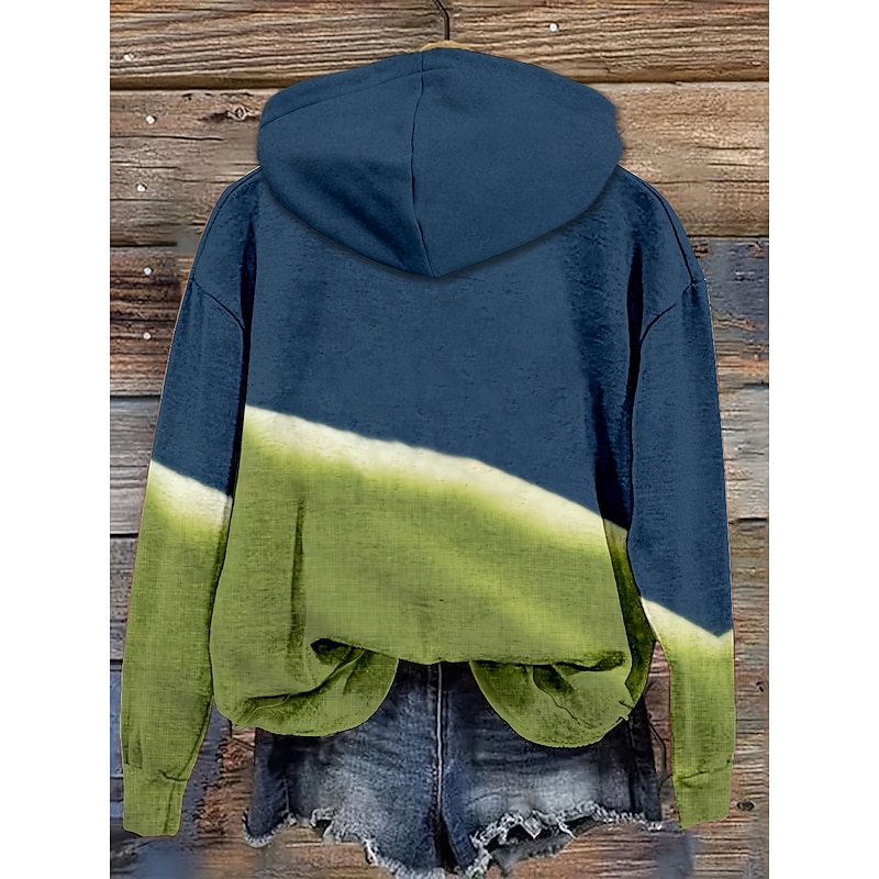 Women's Pullover Hoodie Sweatshirt Graphic Animal Casual Long Sleeve Hooded Regular Tops Party Evening Wear Street Dailywear Blue Spring Fall Winter2