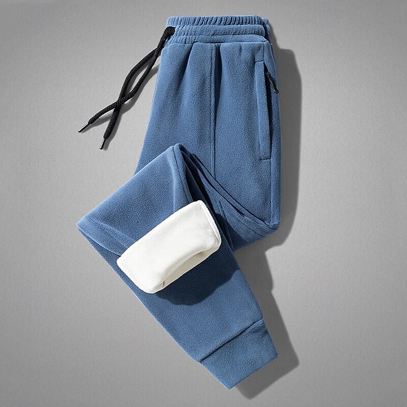 Men's Sweatpants Fleece Pants Joggers Athletic Pants Trousers Drawstring Pocket Elastic Waist Plain Comfort Warm Sports Outdoor Daily Fashion Casual Black Blue Micro-elastic