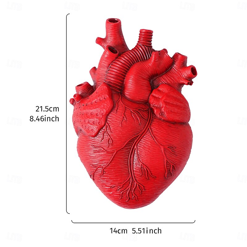 Multicolor Resin Artificial Flat Heart Wall Hanging Vase, Modern Hydroponic Planter for Succulents, Greenery & Pothos, Decorative Hanging Flower Pot for Home, Garden, Patio, Balcony & Porch Decor3