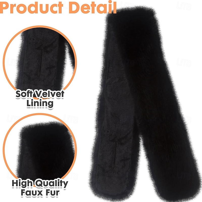 Barelove Long Women's Faux Fur Collar Scarf Wrap Cold Winter Warm Wrap Stole Scarf Shawl Shrug Neck Warmer3