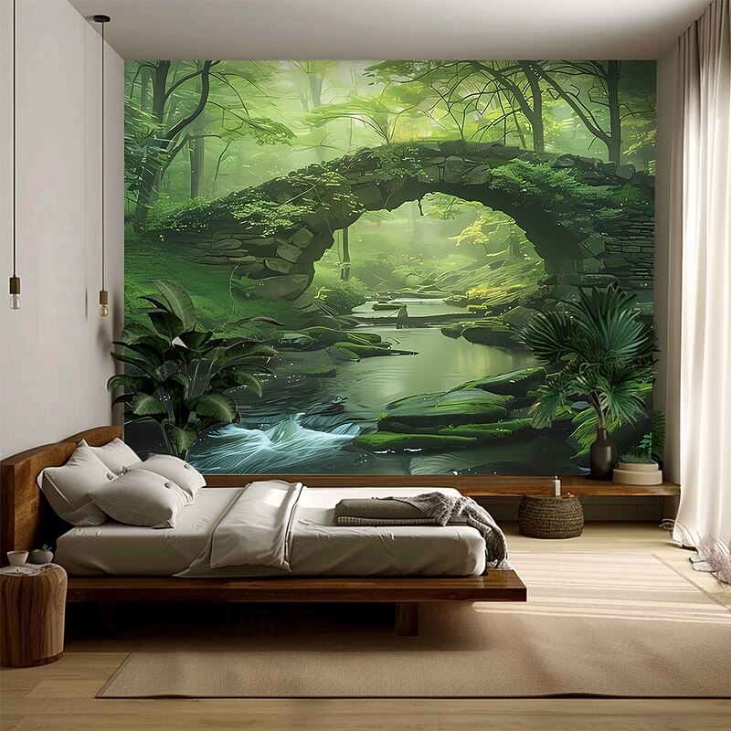 Tapestry Blanket Wall Hangings Forest 3D Print Rustic Cottagecore Bedroom Living Room Dorm Home Decor2