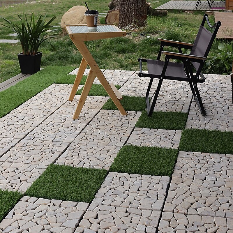 Premium Self-Laying Wood Plastic Floor Outdoor Patio Balcony Courtyard Decoration Natural Stone Look, Anti-Corrosion, Non-Slip, Easy Assembly2