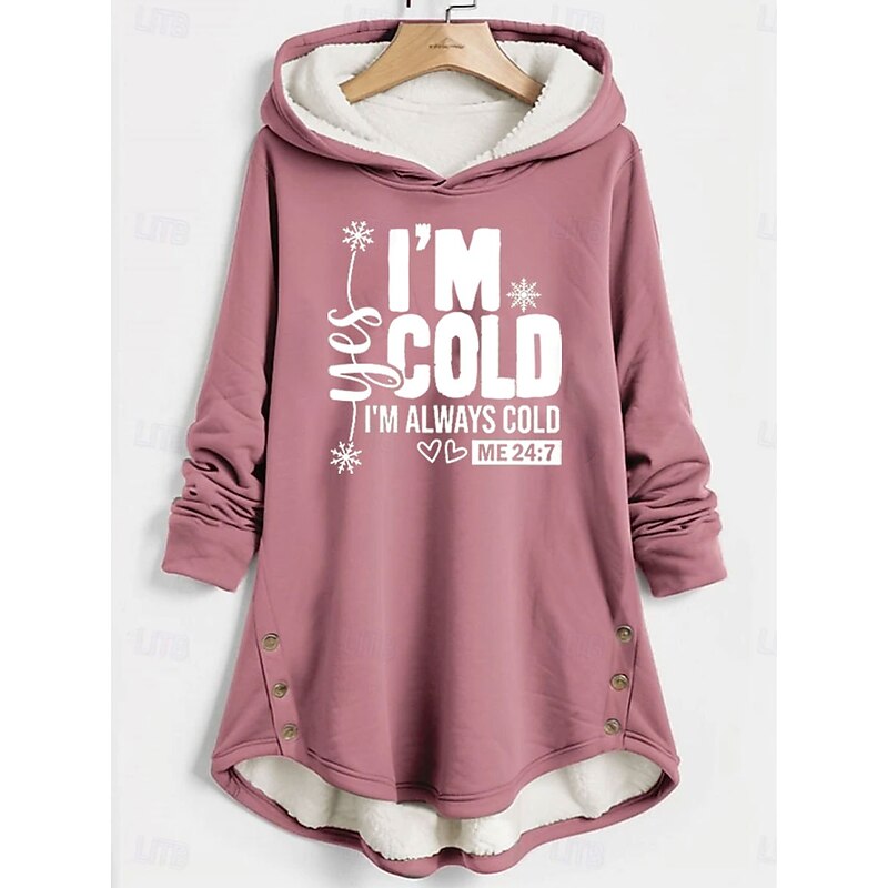 Women's Hoodies Graphic Letter Warm Casual Fuzzy Long Sleeve Hooded Long Tops Casual Sports Print Pink Blue Gray Fall Winter