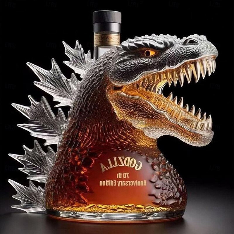 Art Statue, 330ML Whiskey Decanter Bottle Glass, Walking Dinosaur Monster Statue, Dinosaur Monster Whiskey Decanter, for Father and Boyfriend4