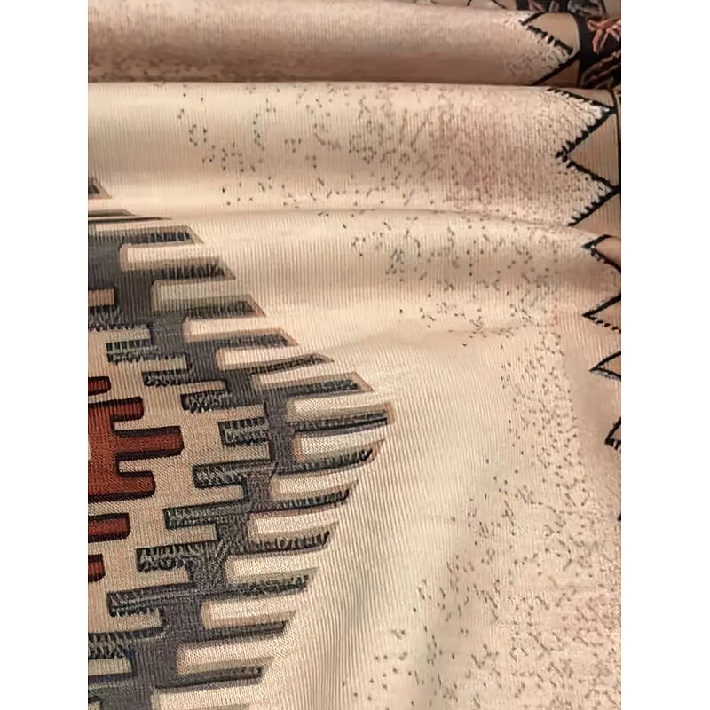 Women's Blouse Graphic Geometric Vintage Daily Casual Half Sleeve Batwing Sleeve Crew Neck Regular Tops Daily Holiday Beach Wear Asymmetric Black White Blue Green Khaki Summer Spring3