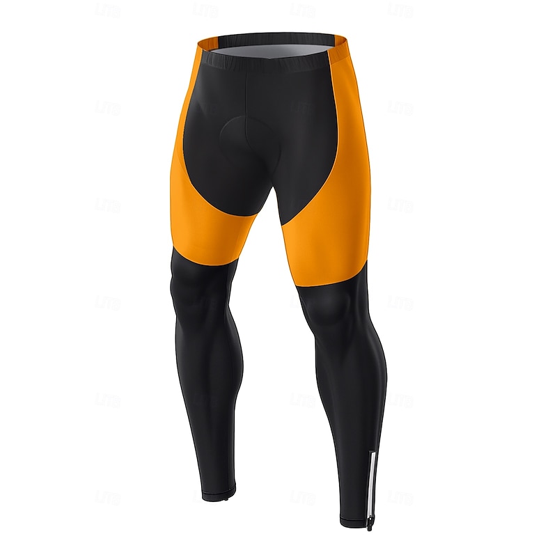 Men's Graphic Bike Pants Bike Bottoms Slim Fit Sports UV Resistant 3D Pad Quick Dry Reflective Strips White Yellow Clothing Apparel Bike Wear