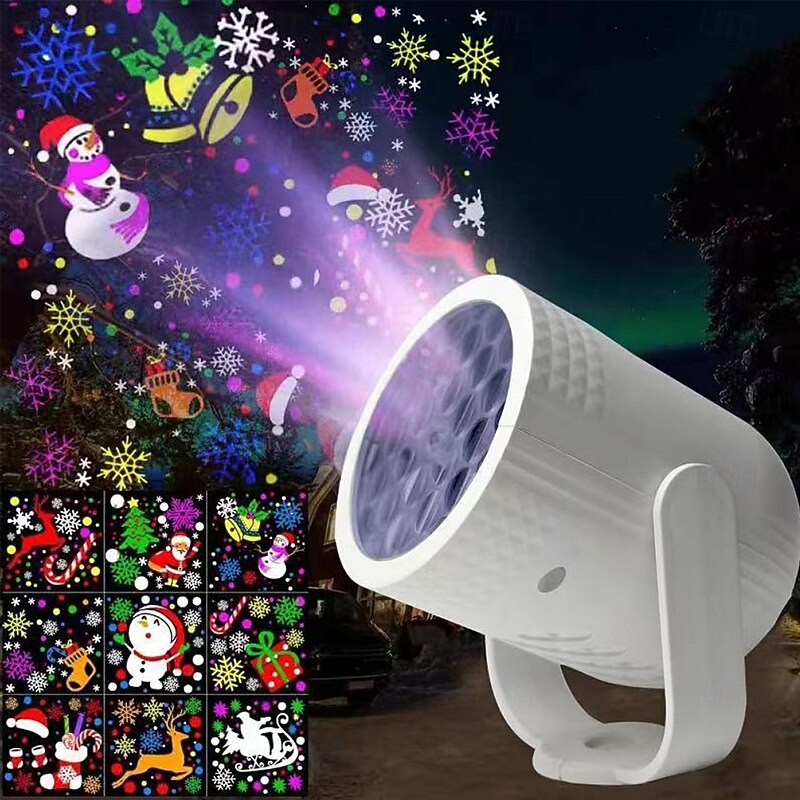 Christmas Holiday Light USB Christmas Snowflake Halloween 16 Pattern Decoration3