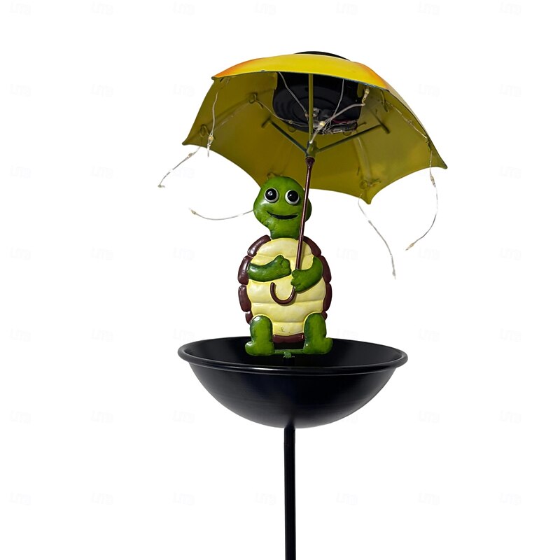 1 Pc outdoor solar turtle bird feeder ground plug light courtyard garden path decorative light landscape light3