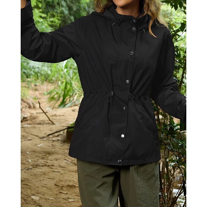 Women's Hoodie Jacket Warm Comfortable Zipper Pocket Outdoor Casual Plain Street Daily Holiday Zipper Regular Hooded Regular Fit Long Sleeve Outerwear Black Purple Army Green Fall Winter4