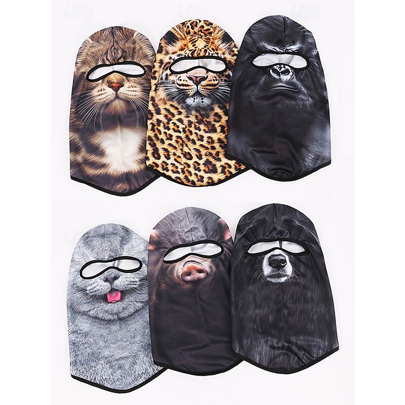 Men's Halloween Animal Face Balaclava - 3D Animal Print Full Face Mask, Quick Drying Lightweight Material, Suitable for Cosplay, Masquerade, Skiing, Cycling and Outdoor Sports4
