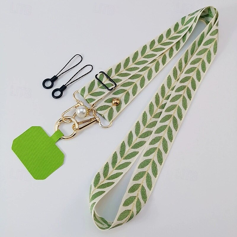 Fashion phone strap hanging rope long diagonal shoulder strap hanging chain pearl pendant hanging accessory adjustable neck hanging wide cloth strap phone long rope4