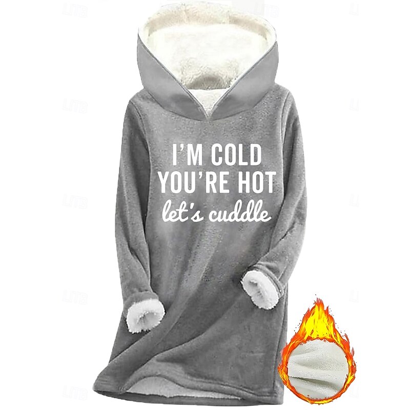 Women's Pullover Sweatshirt Graphic Letter Casual Comfrt Long Sleeve Crew Neck Hooded Long Tops Street Dailywear Casual Print Dark Pink Blue Gray Fall Winter2